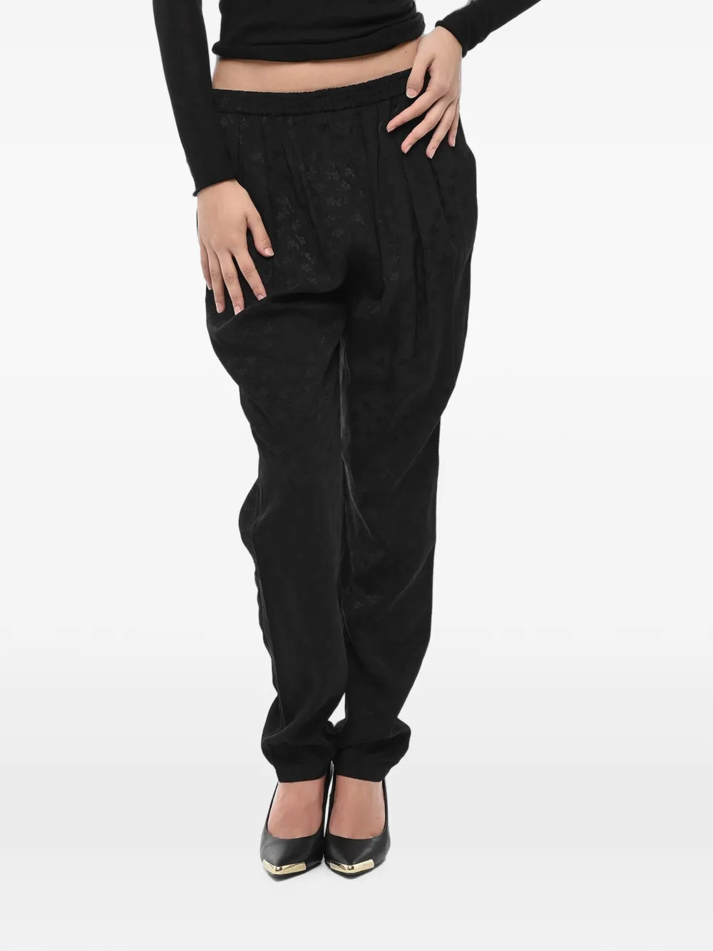 Stella McCartney Christine floral-jacquard trousers - Schwarz