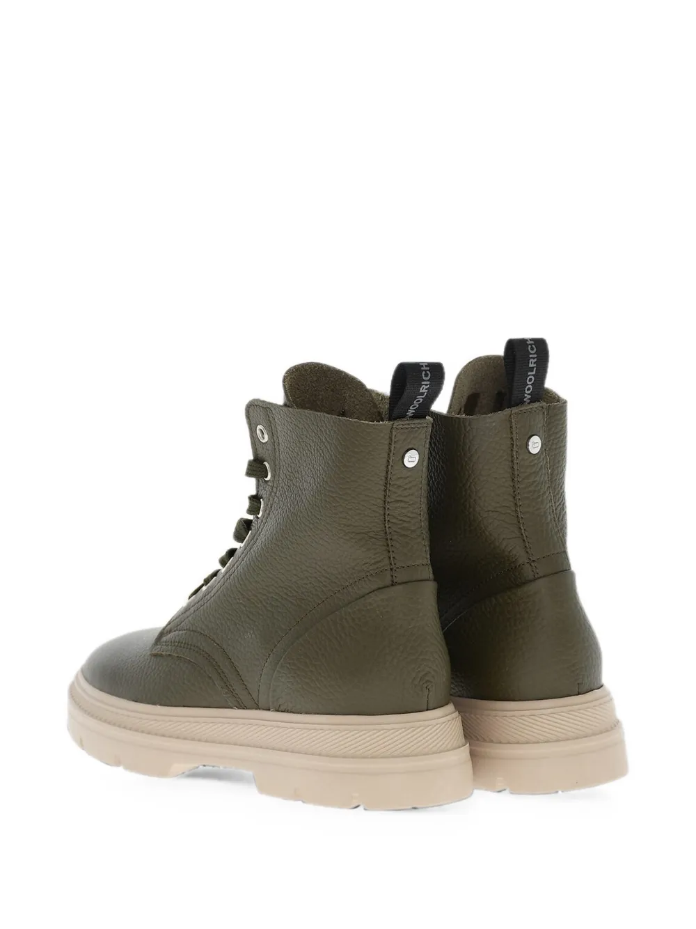 Woolrich hammered leather ankle boots Groen