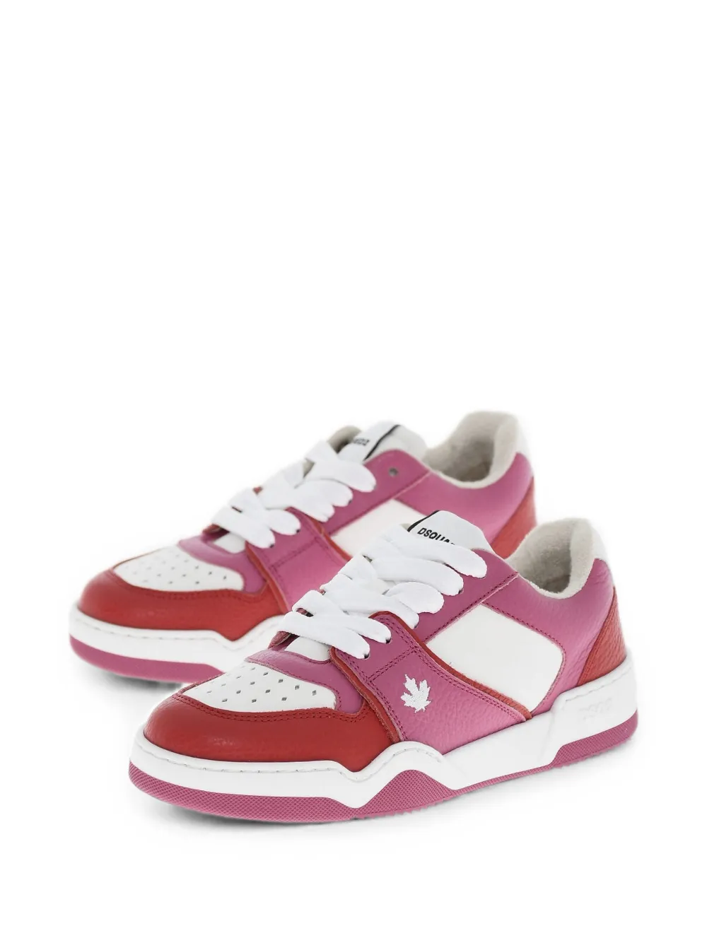 DSQUARED2 leather panelled sneakers Roze