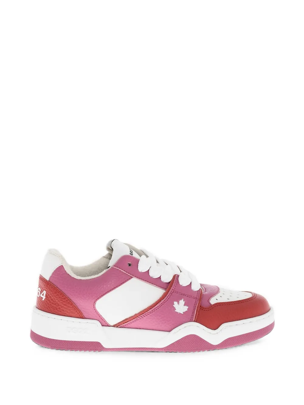 DSQUARED2 leather panelled sneakers Roze