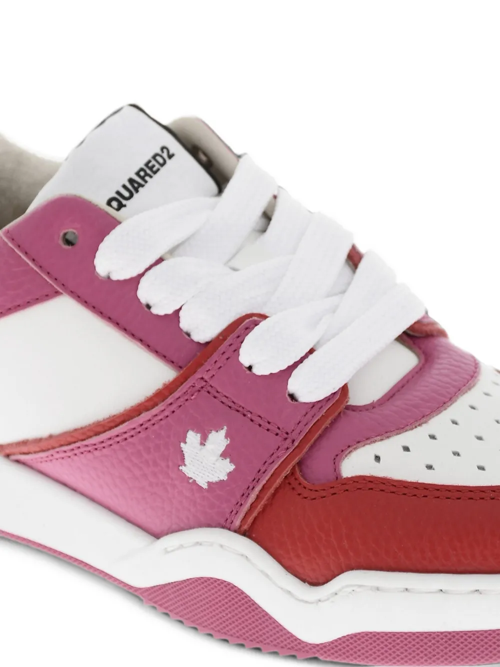 DSQUARED2 leather panelled sneakers Roze