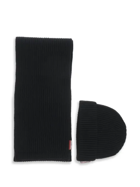 DSQUARED2 wool scarf and beanie set