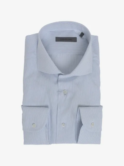 Corneliani striped French-collar shirt