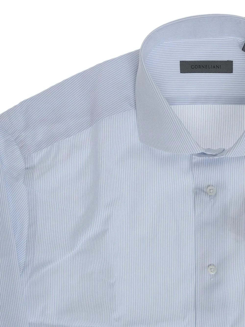 Corneliani striped French-collar shirt Blauw
