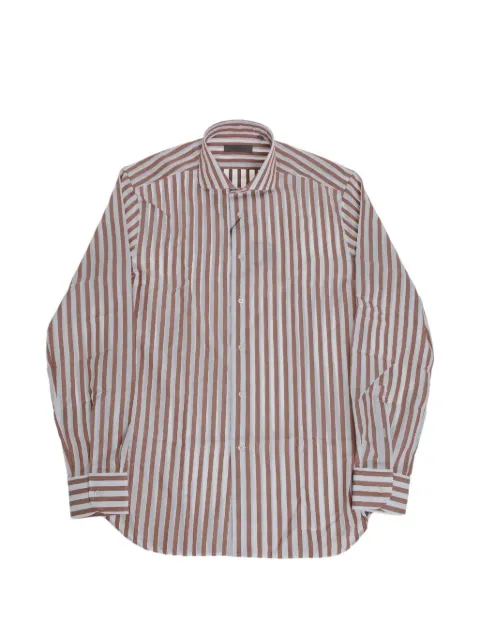 Corneliani striped French-collar shirt