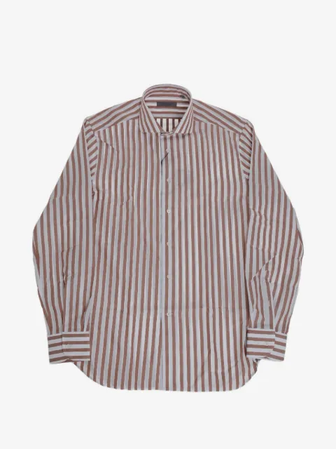 Corneliani striped French-collar shirt