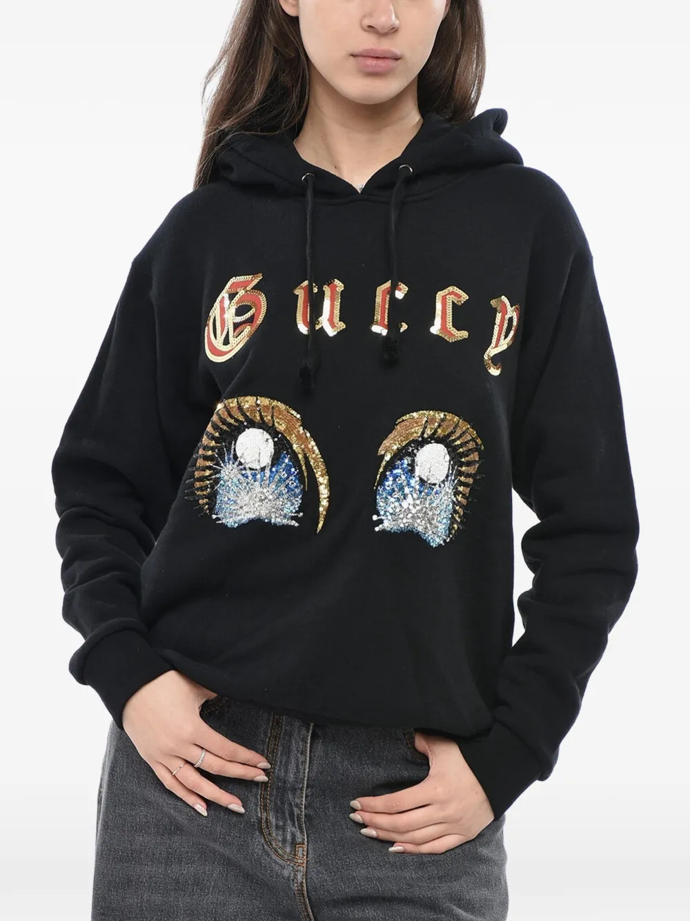Gucci logo hoodie - Schwarz