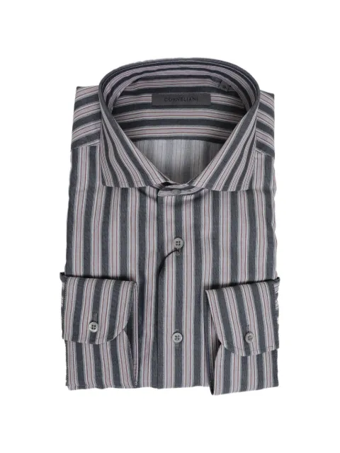 Corneliani striped French-collar shirt