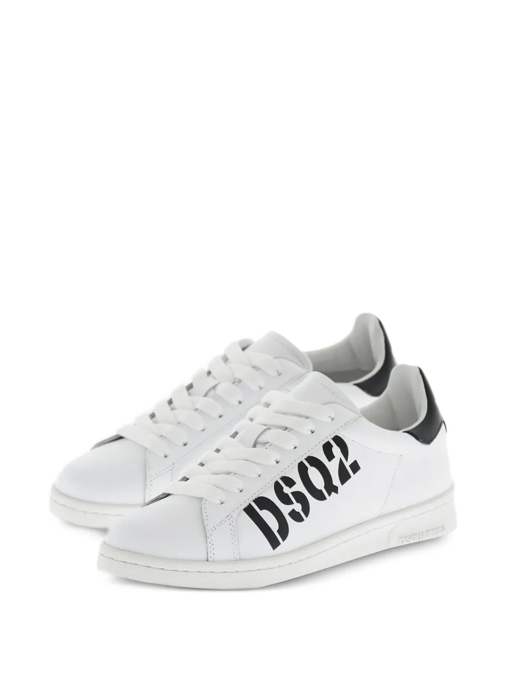 DSQUARED2 Boxer logo-print leather sneakers Wit