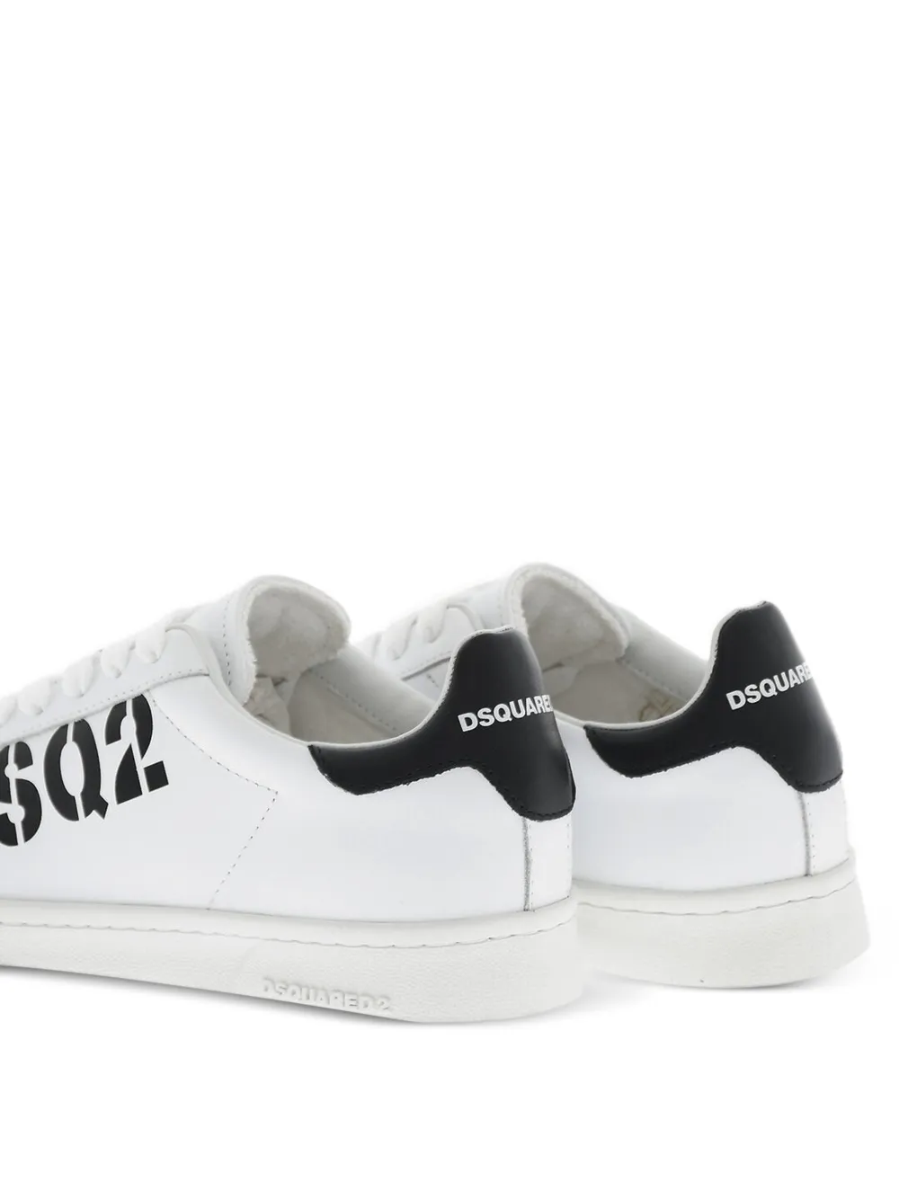 DSQUARED2 Boxer logo-print leather sneakers Wit