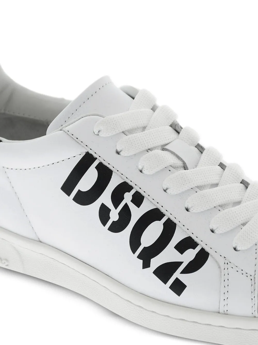 DSQUARED2 Boxer logo-print leather sneakers Wit