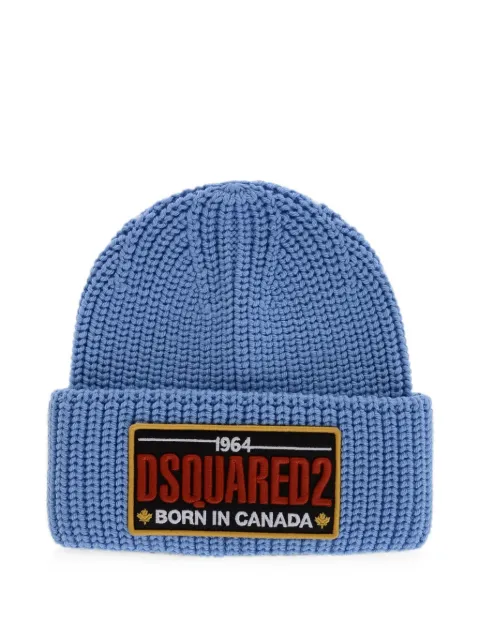 DSQUARED2 wool beanie with Embroidered patch