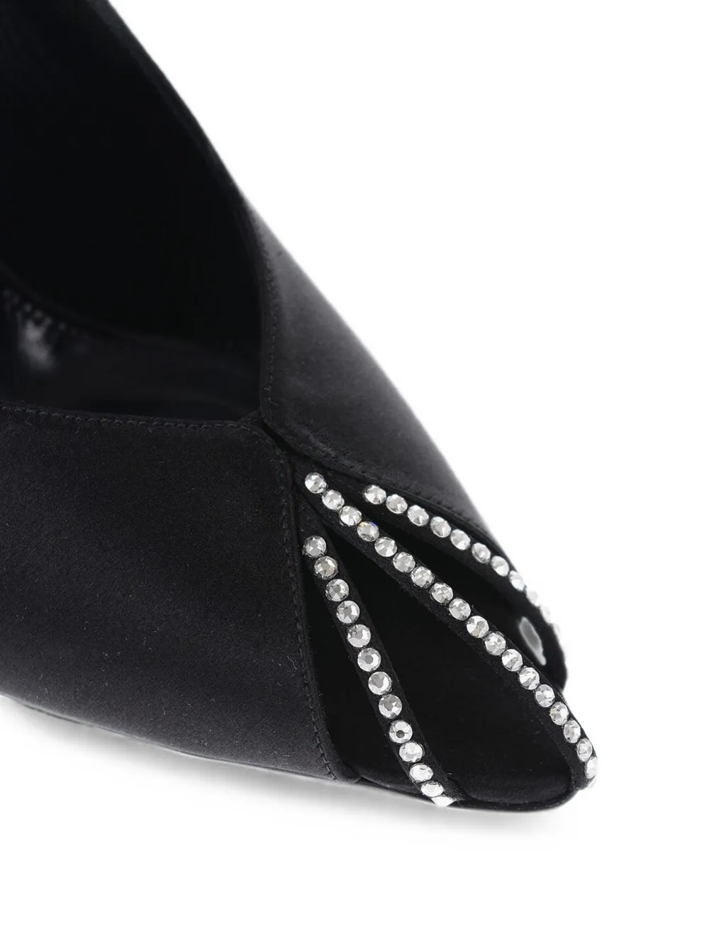 Saint Laurent Pumps verfraaid met stras en open neus Zwart