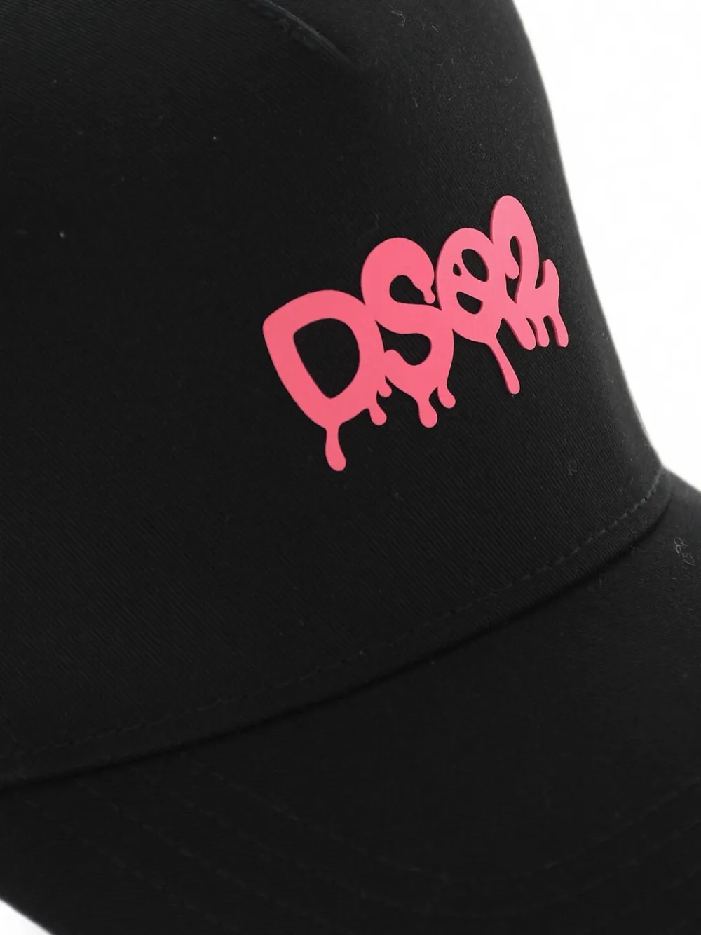 DSQUARED2 Solid honkbalpet met fluorescerend logo Zwart
