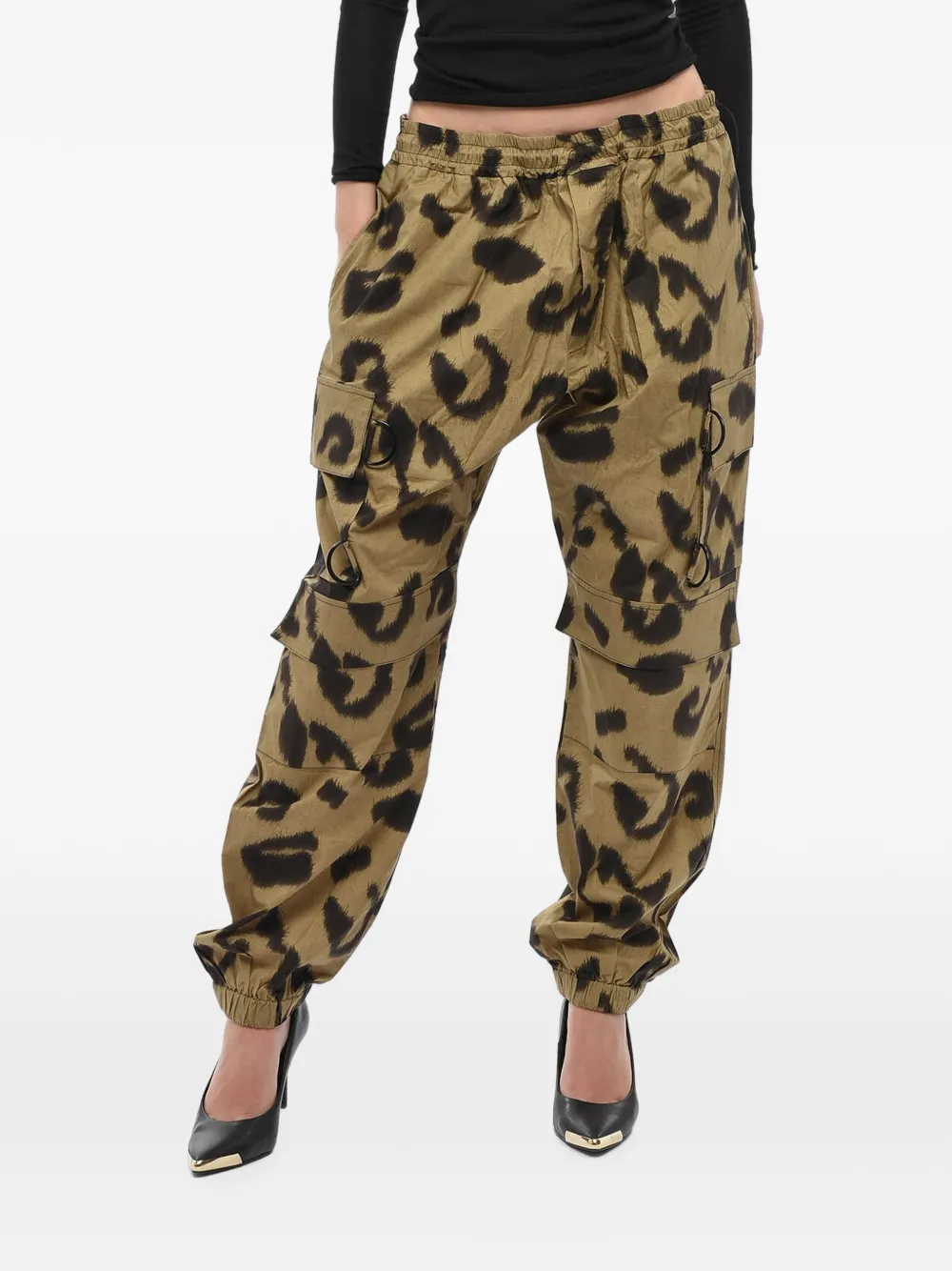Stella Mccartney Taylor Animal-print Cargo Pants In Brown