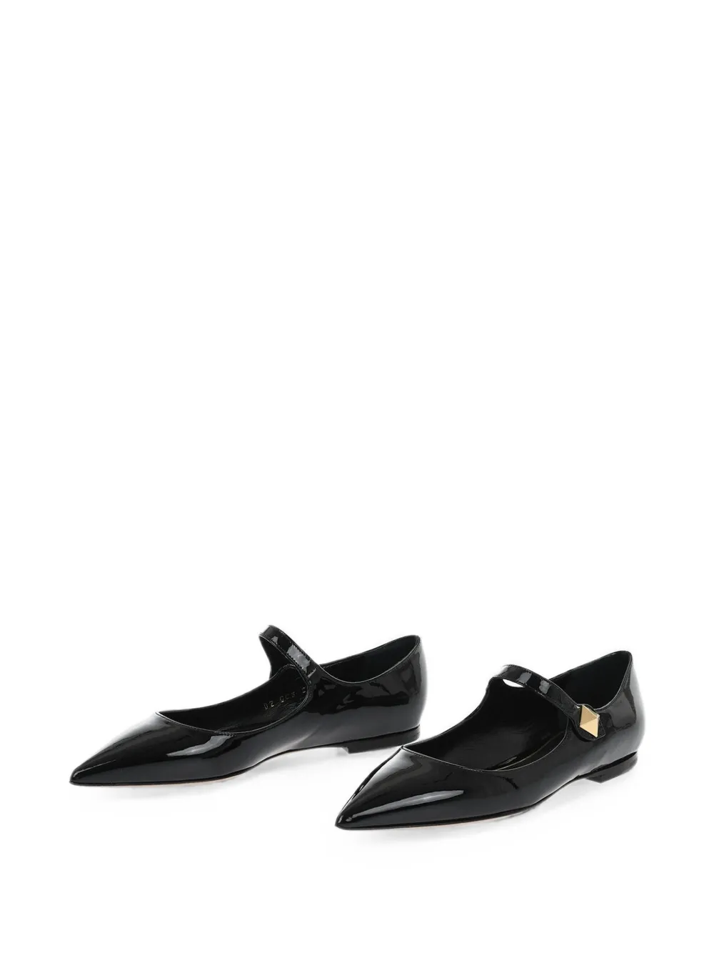 Valentino Garavani One Stud pointed-toe ballet flats Zwart
