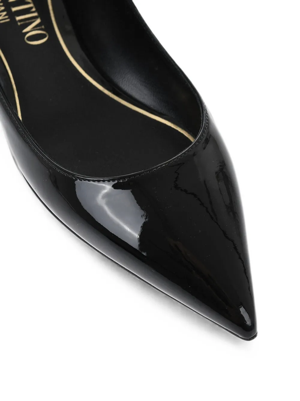 Valentino Garavani One Stud pointed-toe ballet flats Zwart