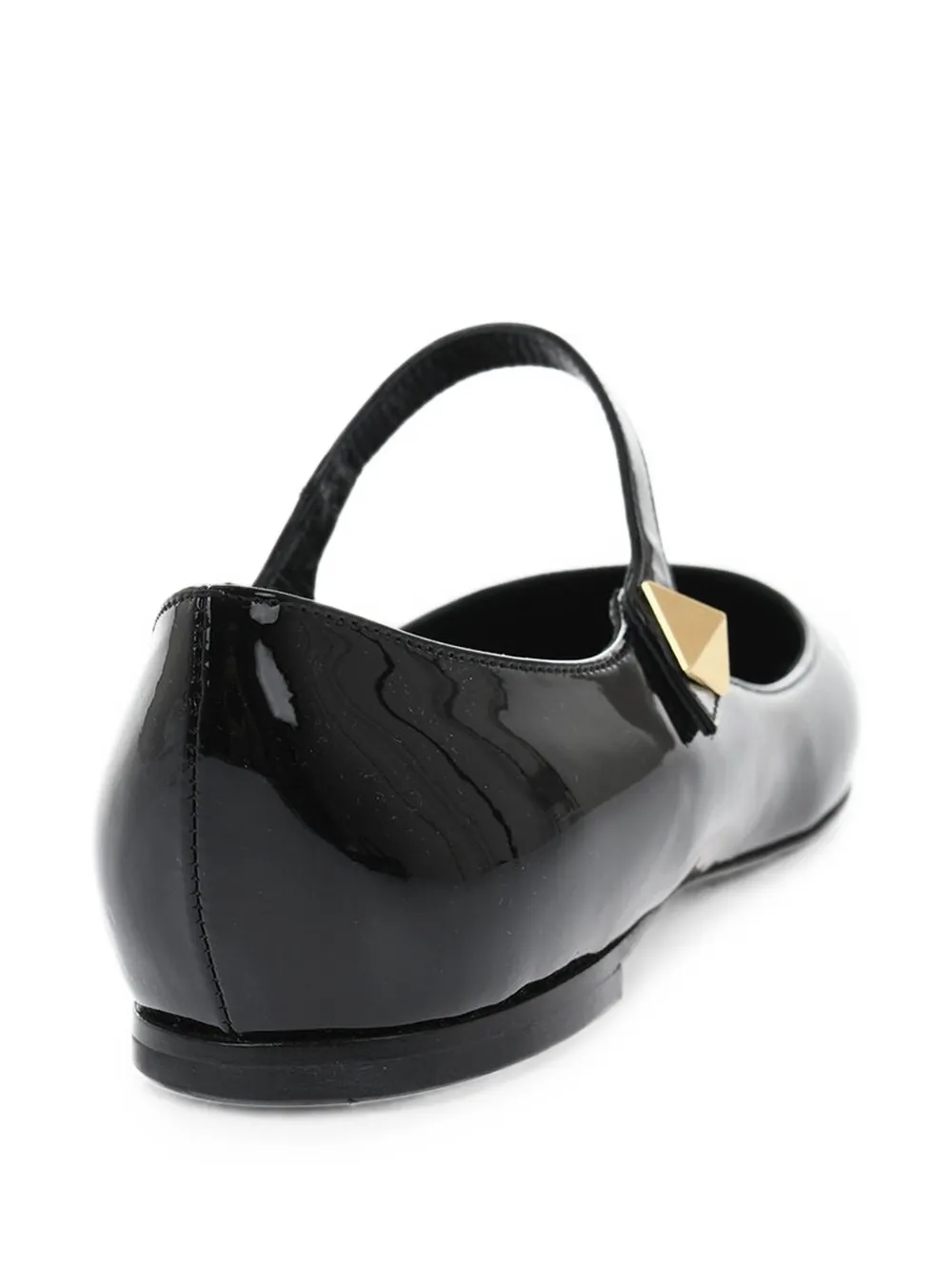 Valentino Garavani One Stud pointed-toe ballet flats Zwart