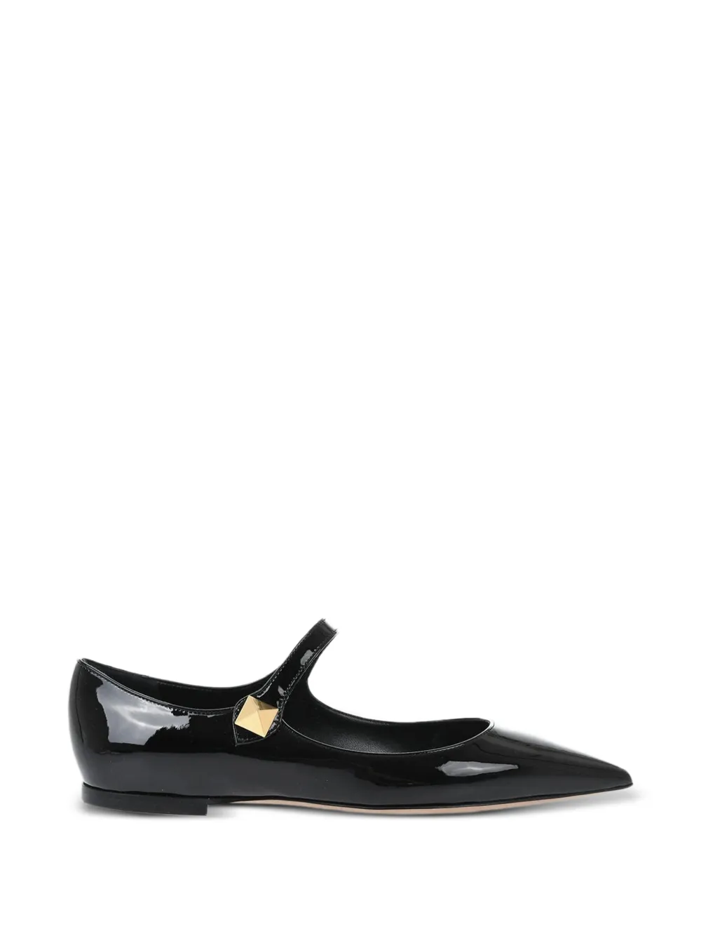 Valentino Garavani One Stud pointed-toe ballet flats Zwart