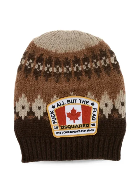 DSQUARED2 Canadian-flag knit beanie