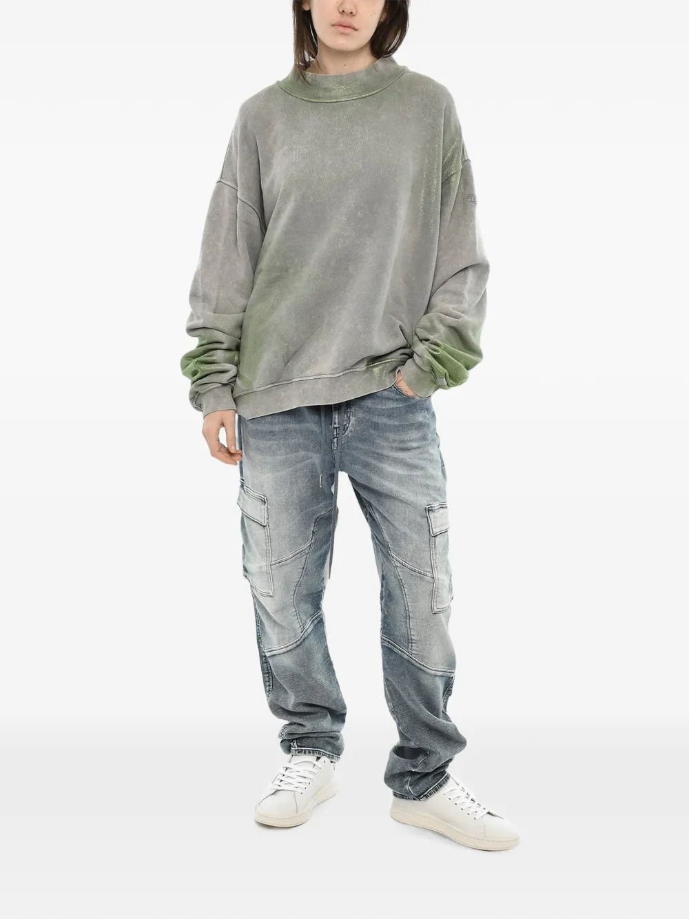 Diesel Oversized sweater met ronde hals Grijs