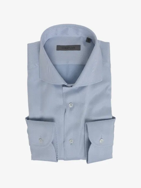 Corneliani camisa con motivo de espiga y cuello francés