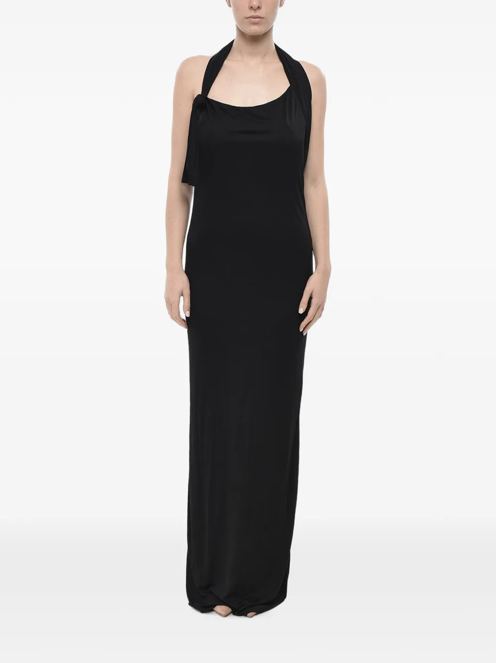 Saint Laurent halterneck open-back maxi dress - Schwarz