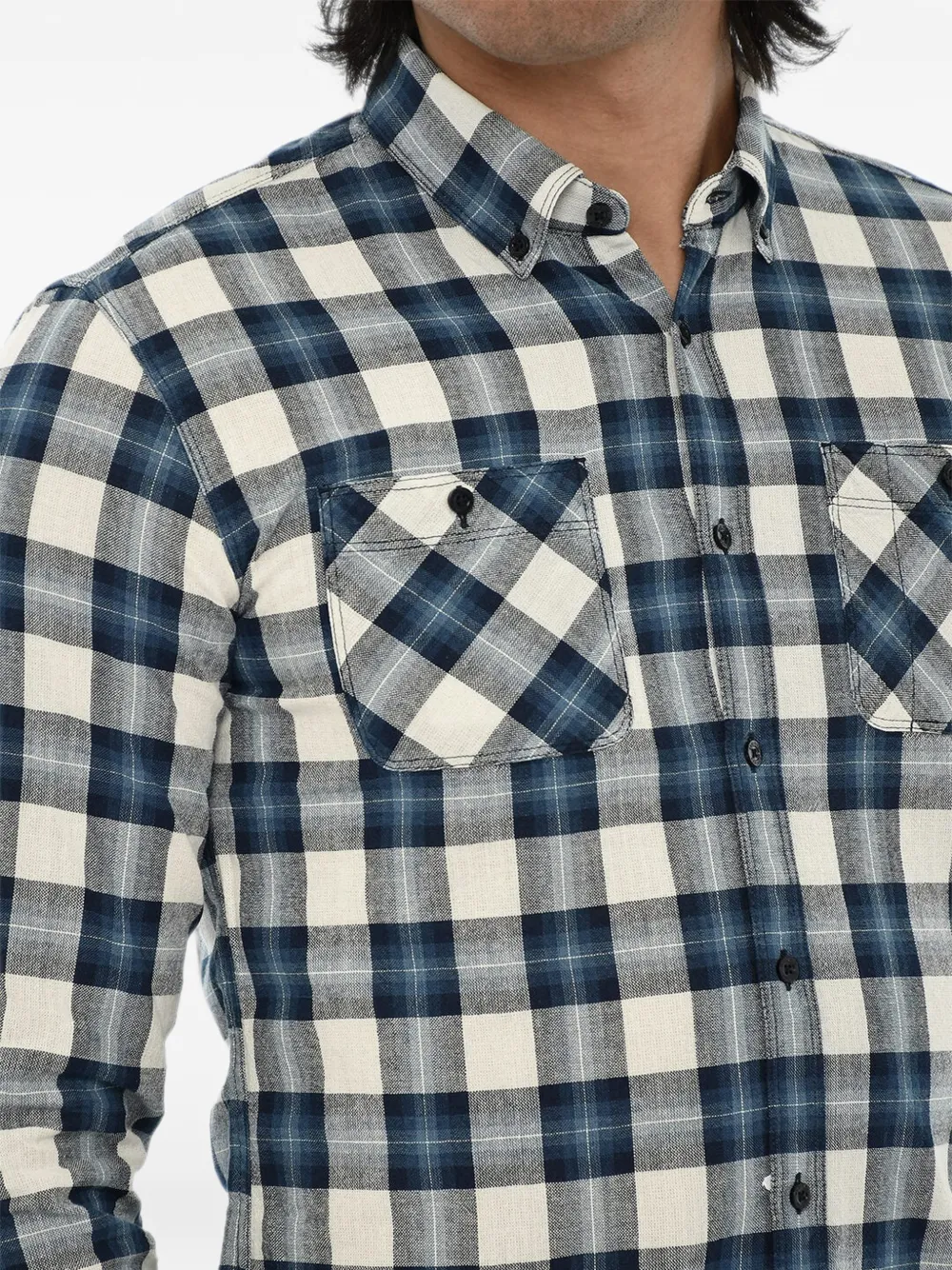 Woolrich checked button-down shirt Blauw