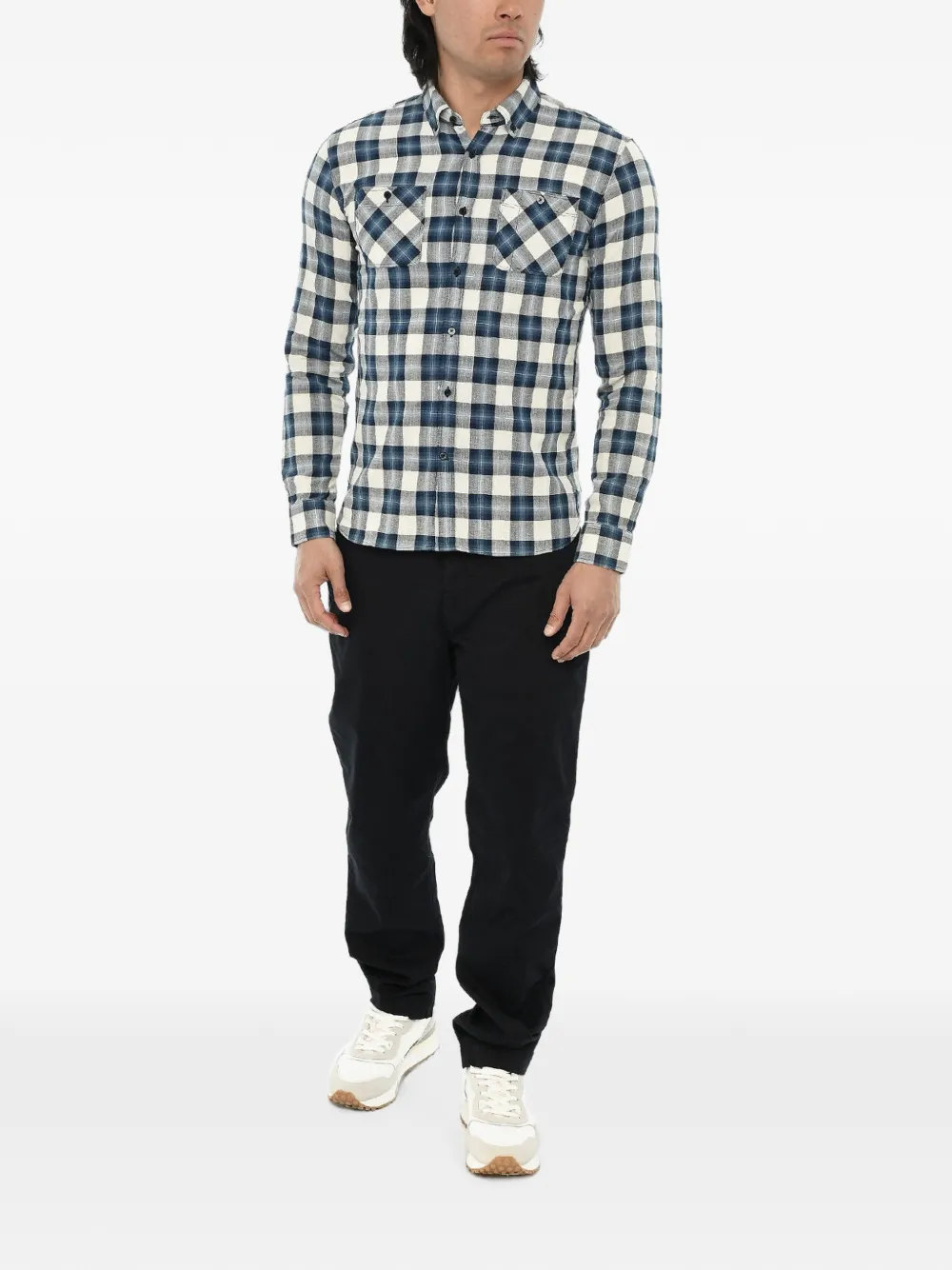 Woolrich checked button-down shirt Blauw