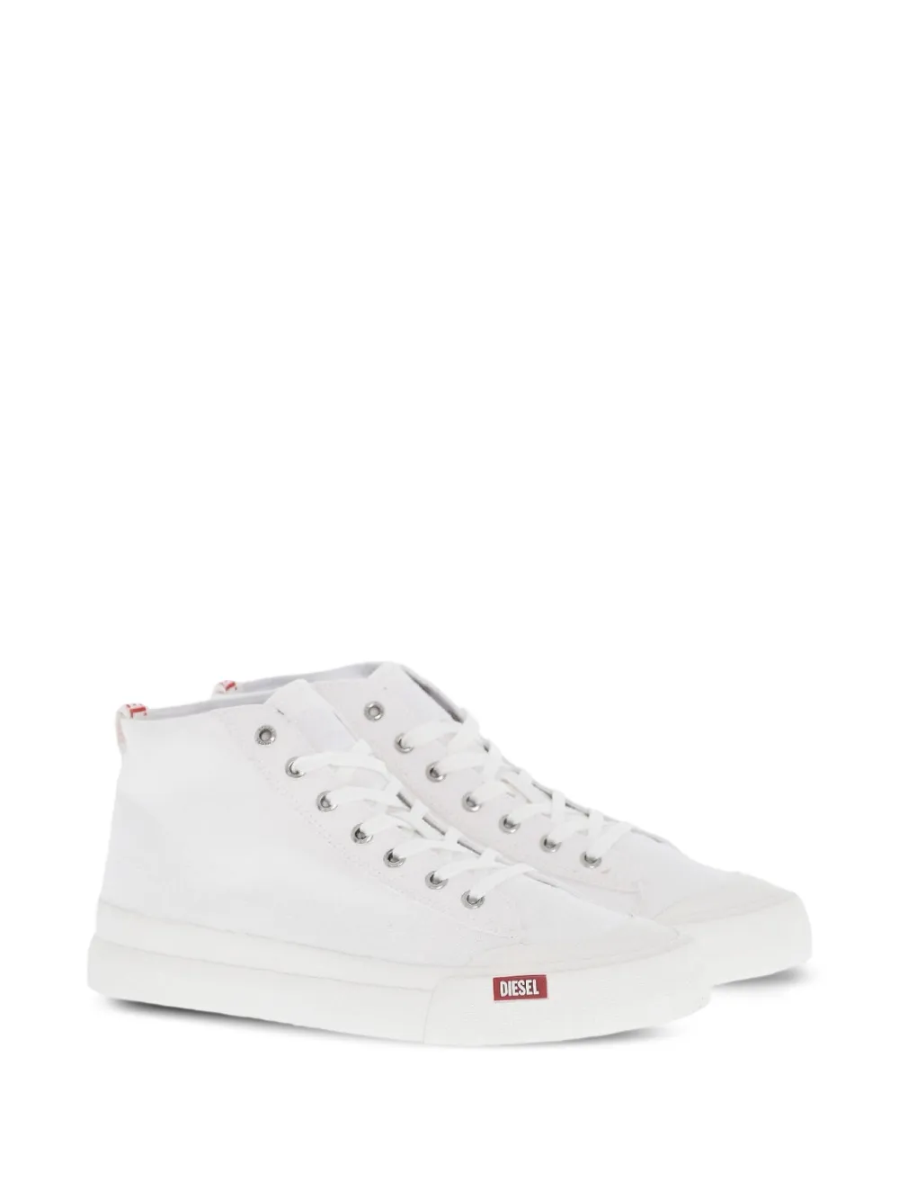 Diesel S-Athos canvas mid-top sneakers Wit