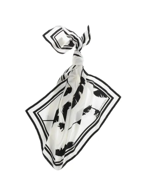 Alexander McQueen feather-print silk scarf