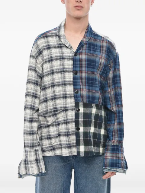 Greg Lauren patchwork shawl-collar shirt