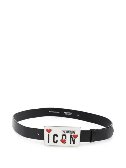 DSQUARED2 Icon plaque leather belt