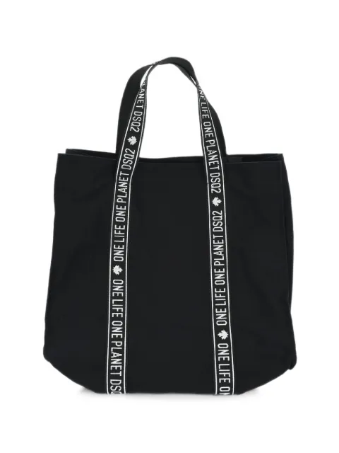 DSQUARED2 One Life One Planet logo-tape tote bag