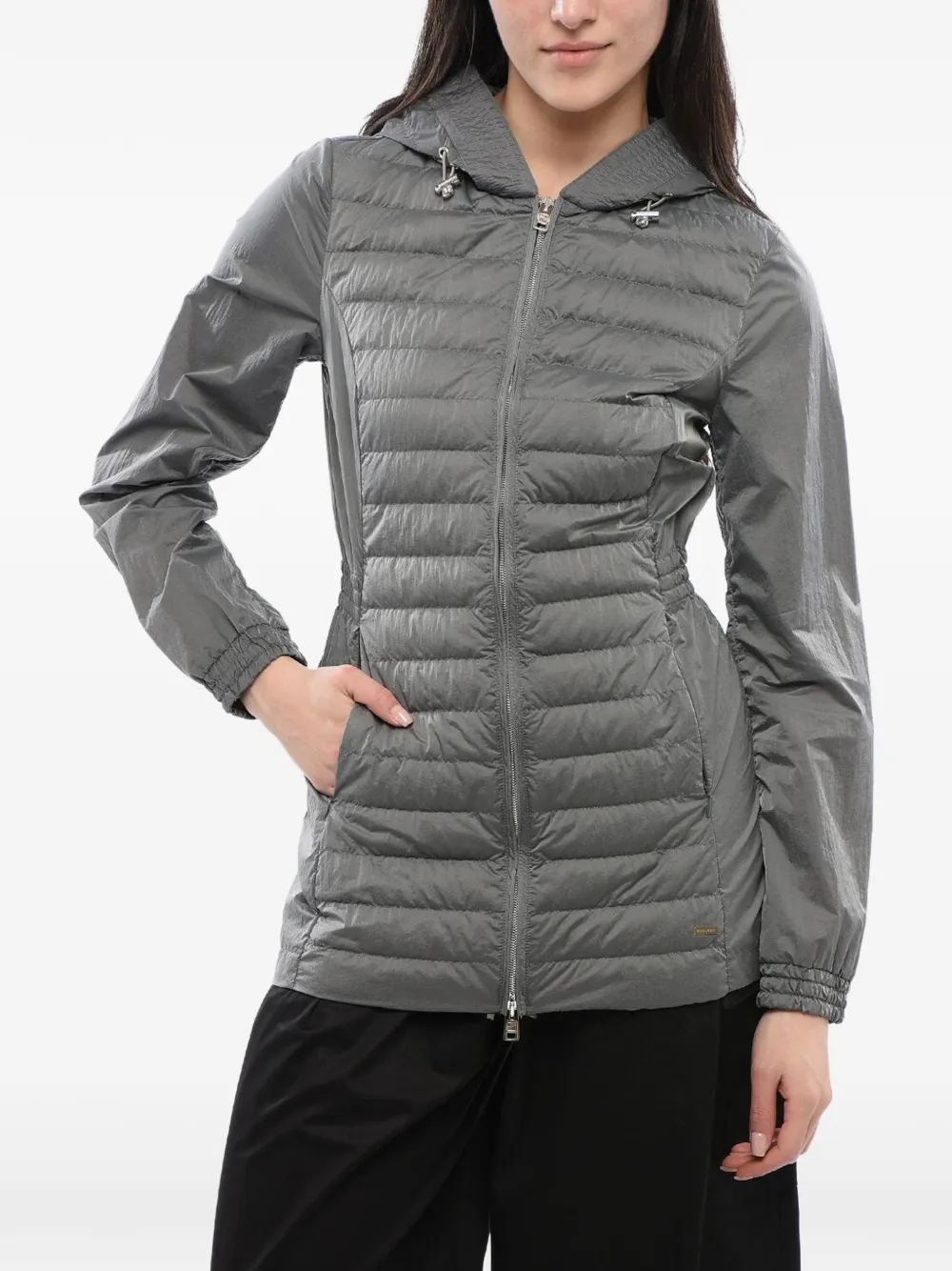 Woolrich quilted hooded jacket - Grau