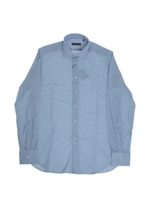 Corneliani French-collar washed-effect shirt