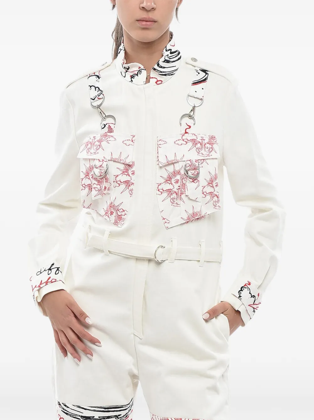 Stella McCartney graphic-print jacket - Weiß