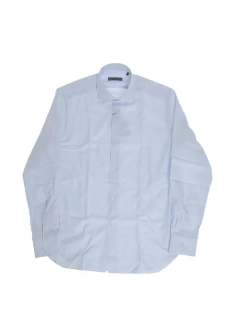 Corneliani camisa con estampado de ondas y cuello francés