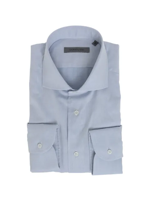 Corneliani camisa de popelina con cuello francés