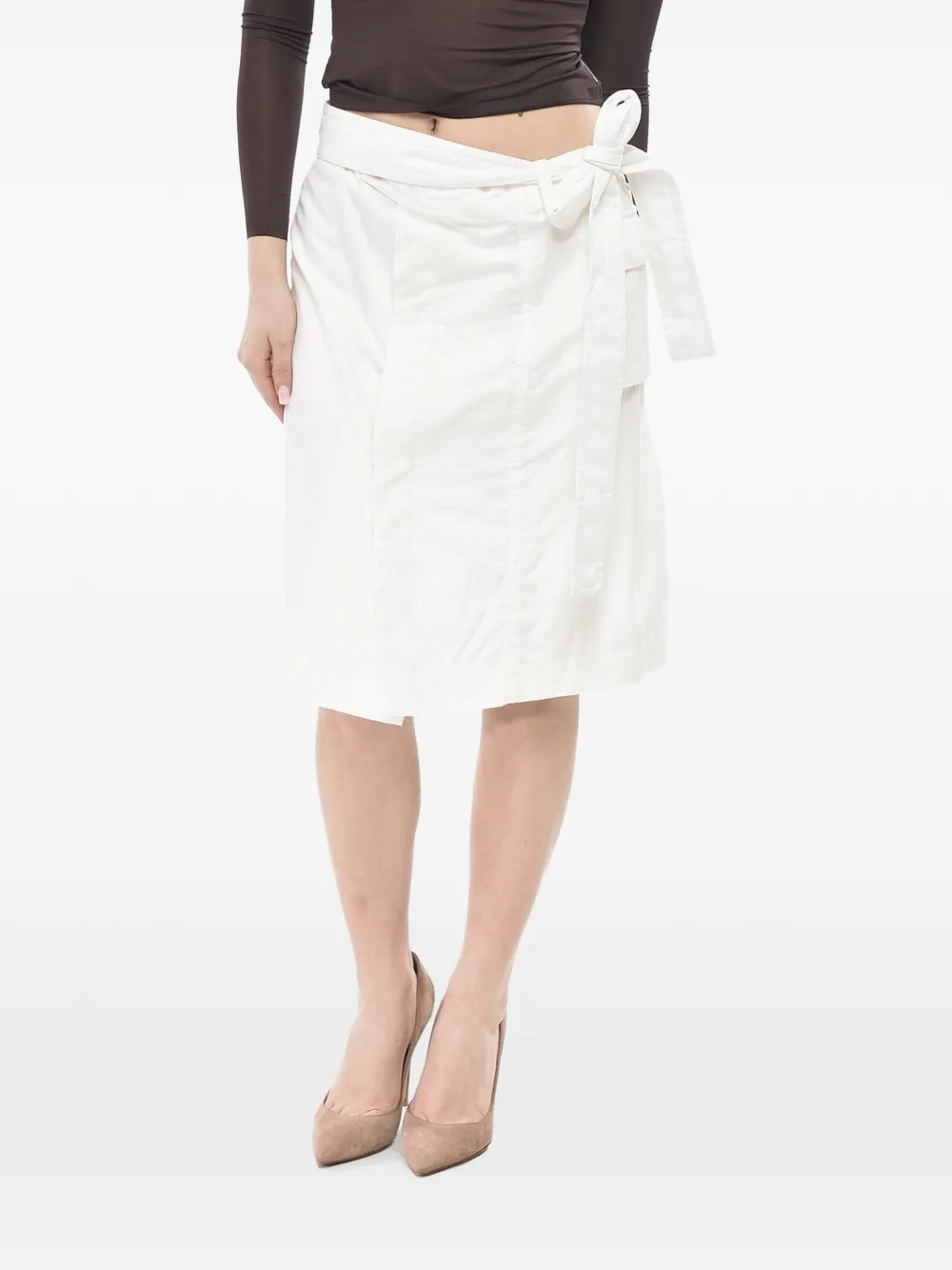 Ferragamo belted midi skirt - Weiß