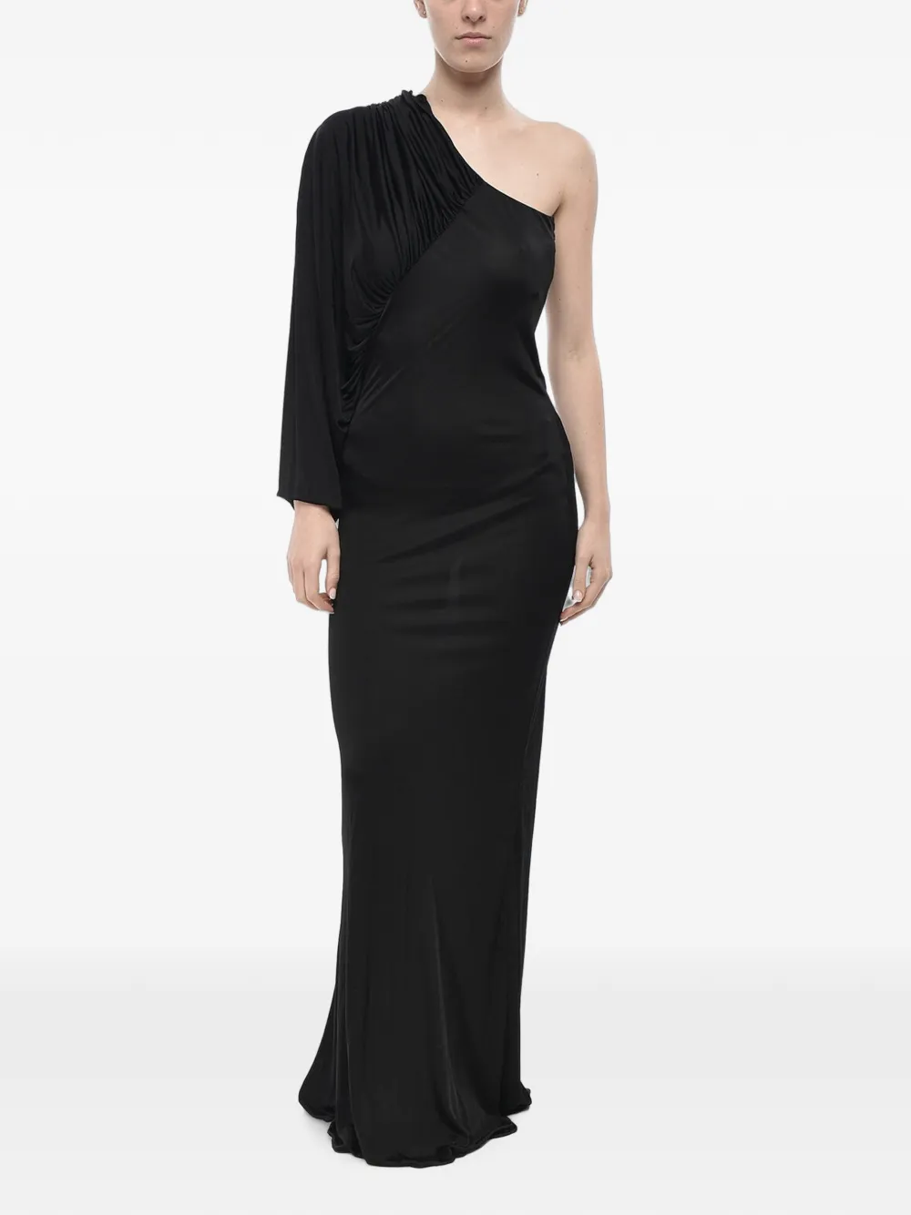 Saint Laurent one-shoulder maxi dress - Schwarz