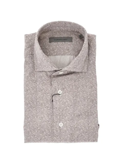 Corneliani patterned french-collar shirt