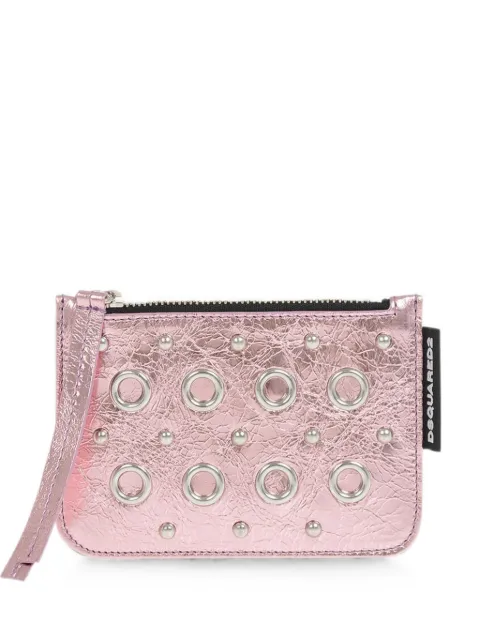 DSQUARED2 eyelet-embellished leather card holder