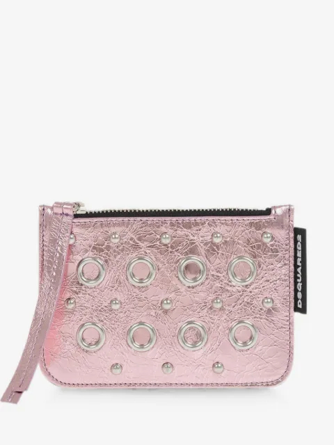 DSQUARED2 eyelet-embellished leather card holder
