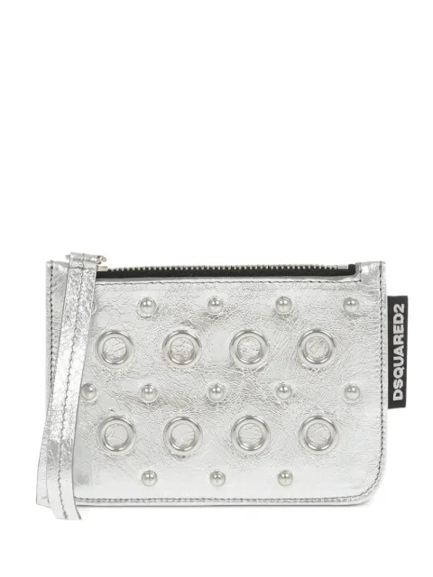 DSQUARED2 eyelet-embellished studded card holder