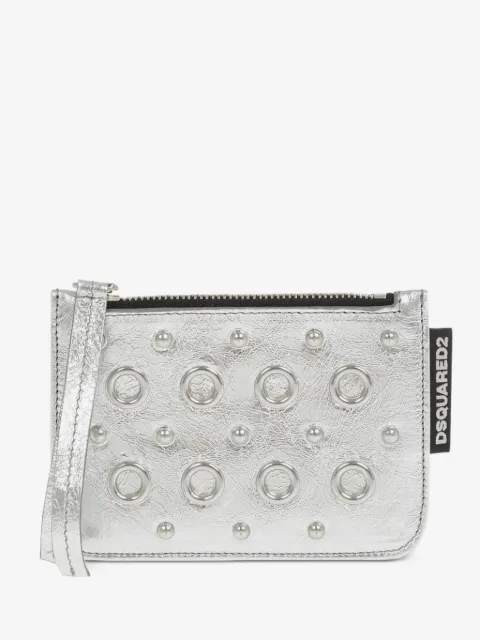 DSQUARED2 tarjetero con apliques y ojales