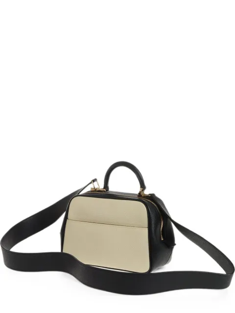 Valextra bicolor leather tote bag