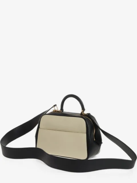 Valextra bicolor leather tote bag