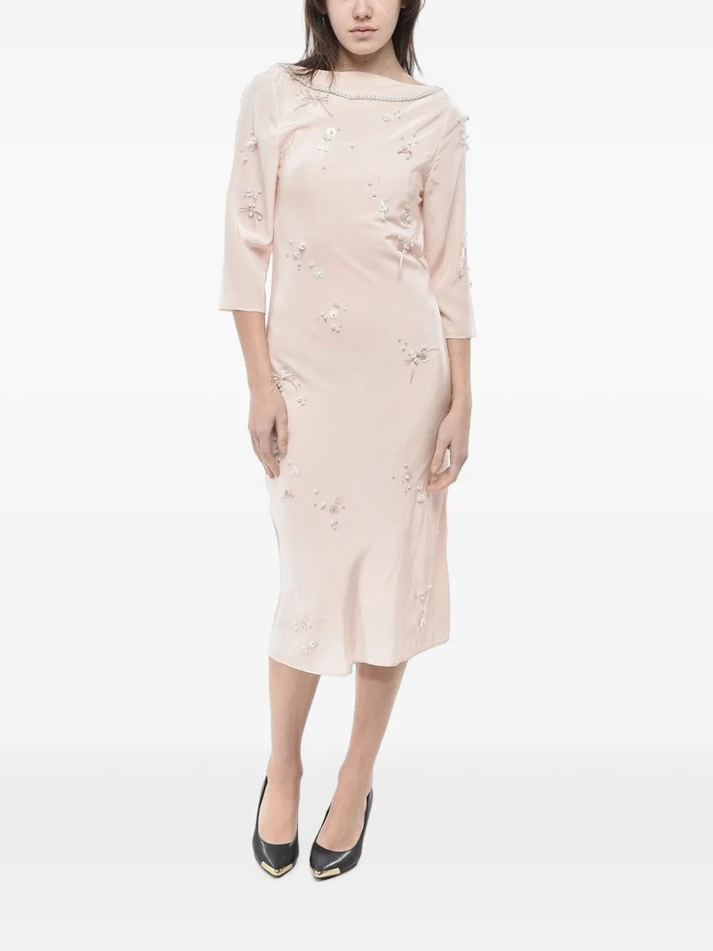 Bernadette sequin-embellished faux-pearl midi dress