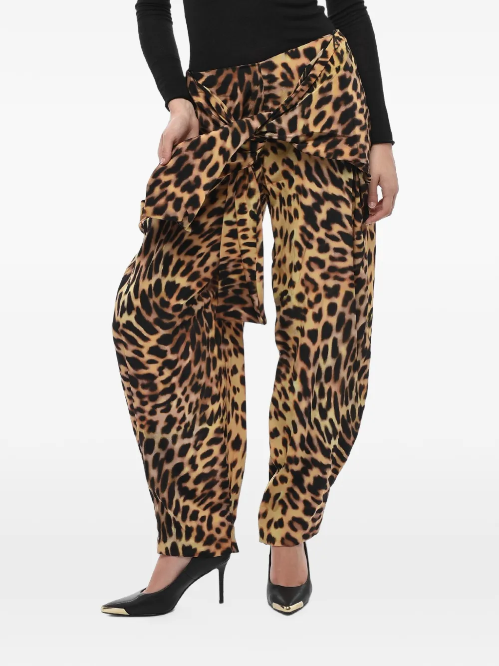 Stella McCartney leopard-print silk trousers - Nude